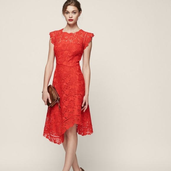 lucy print fluted midi dress